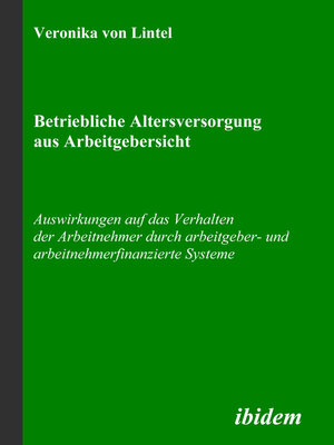 cover image of Betriebliche Altersversorgung aus Arbeitgebersicht